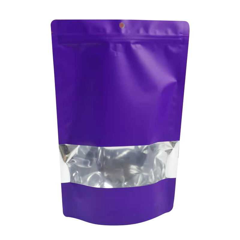 Colorful Aluminum Foil Mylar Bag Food Storage Bags Hang Hole Black White Self seal Stand Up Pouch Bag With Window LX4783