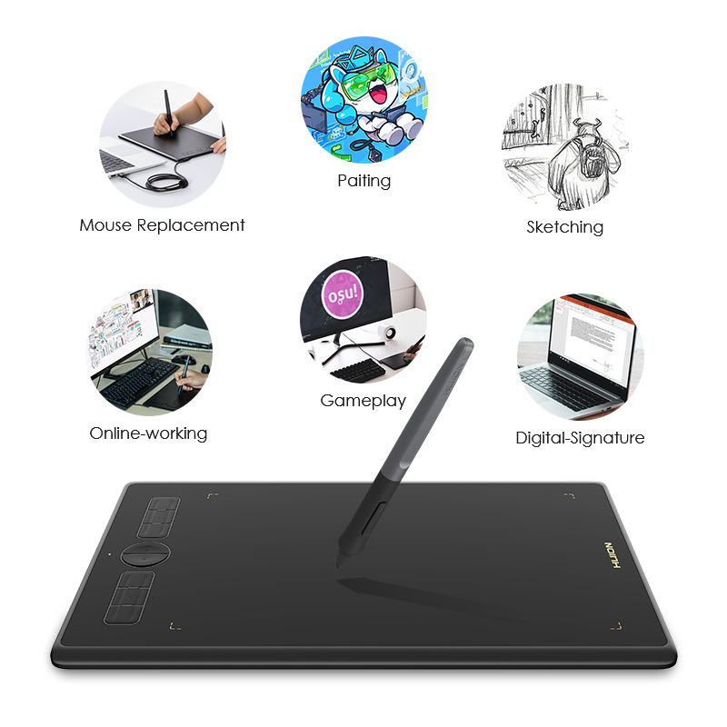 Tablet grafici penne huion h580x ispoy disegno digitale 8 x 5 pollici tablet artistico pw100 penna senza batteria 221101