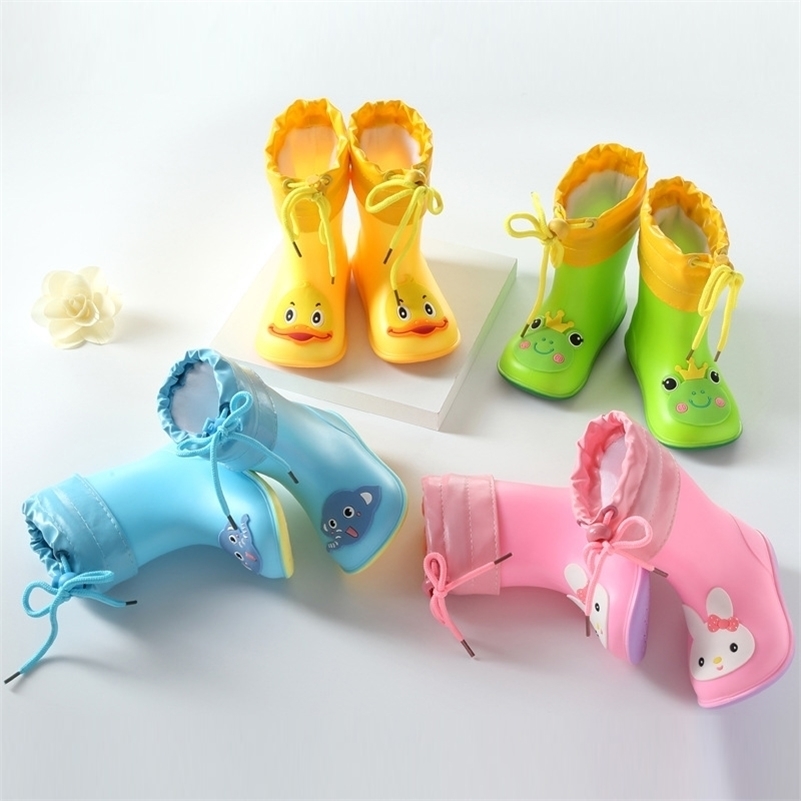 Buty deszczowe jesień zima dzieci ciepłe pluszowe wodoodporne buty dla dzieci chłopcy dziewczyn