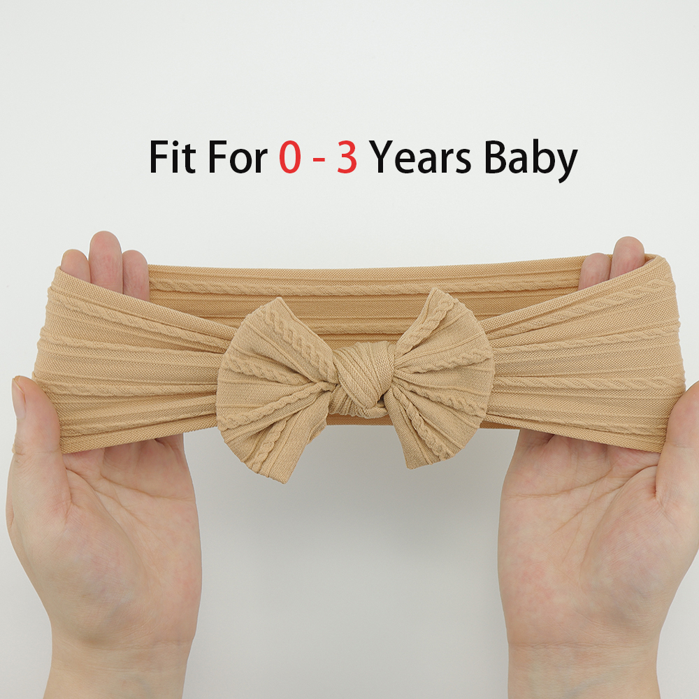 Hårtillbehör 5 st Kabelstickad rosett Babypannband Elastiskt nylon flickpannband för barn Turbanfödda Spädbarn Barn 221101