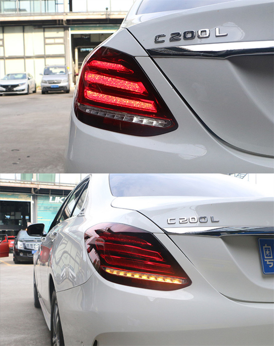 Auto Rückleuchten Für Benz C Klasse W205 C180 C200 C260 C63 2015-2021 Upgrade LED Dynamische Blinker brems Rückleuchten