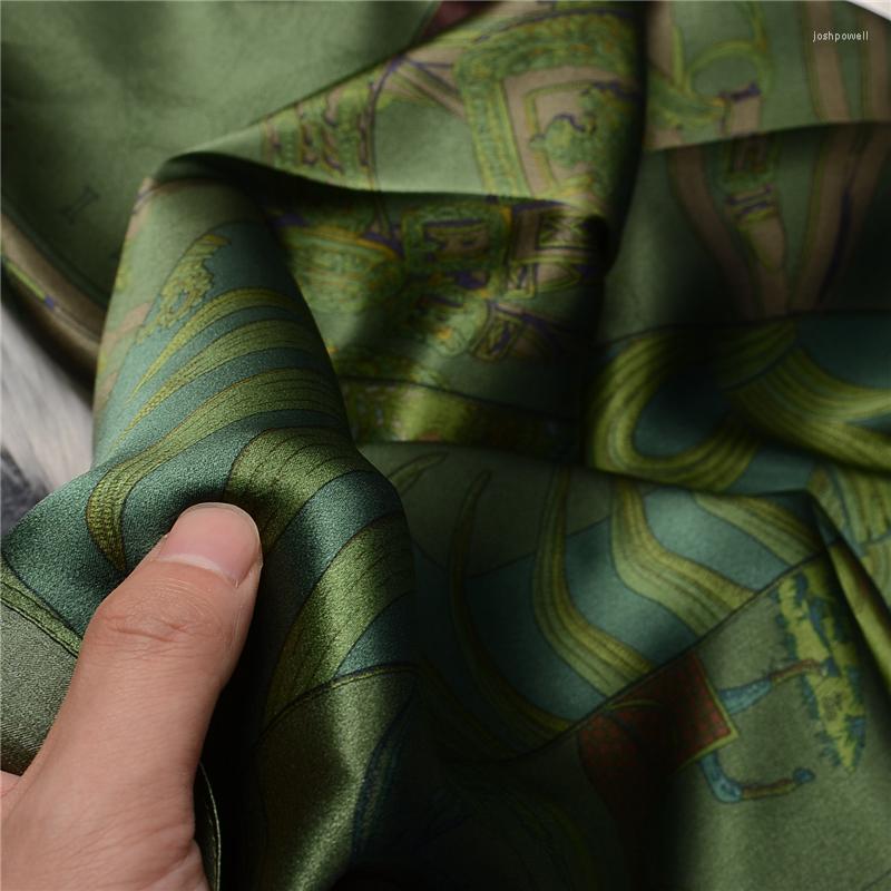 Scarves Green Color Neck Mulberry Silk Scarf Womens Charming Head Hair Wristband Soft Smooth Female Bow Ties Hijab228S