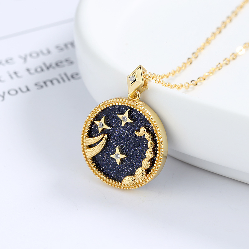 100% 925 Sterling Silver 12 Constellation Necklaces For Women Men Zodiac Sign Shell Pendant Necklace