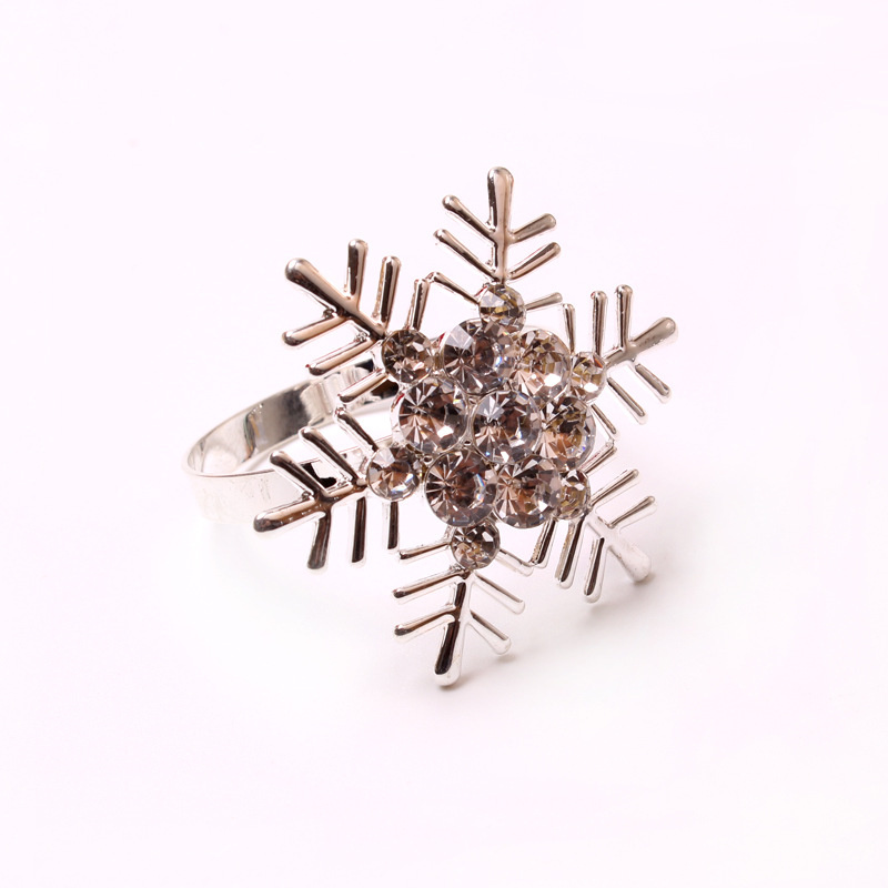 Kerst servet ringen Xmas Tissue Holder met sneeuwvlok rendier Tree Gifts Holders Wedding Party Hotel Tafel Decor