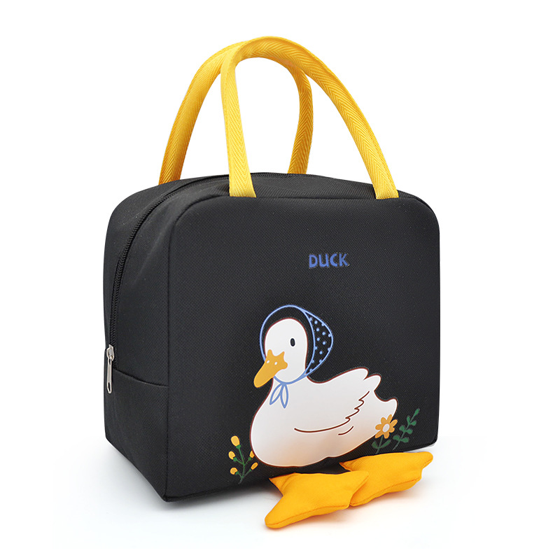 Sacs de rangement petit canard jaune sac à lunch boîte de dessin animé mignon sac à main isolation sac en toile