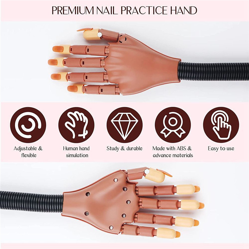 Pratica delle unghie Impostare la mano regolabile Allenamento gli strumenti di manicure Mano flessibili Movibile false mani false