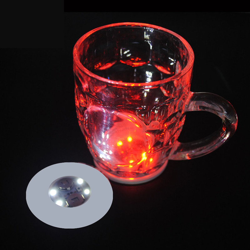 LEDバーライトアップコースターステッカードリンクカップワイン酒類ボトルコースター雰囲気ライトキッチンアクセサリーD2.5