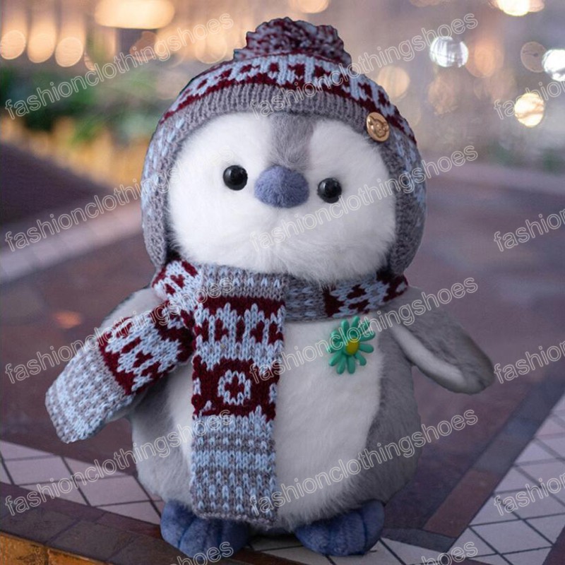 20/27/37 cm Simulation pingouin avec écharpe chapeau peluche peluche poupées pour enfants anniversaire saint valentin cadeau