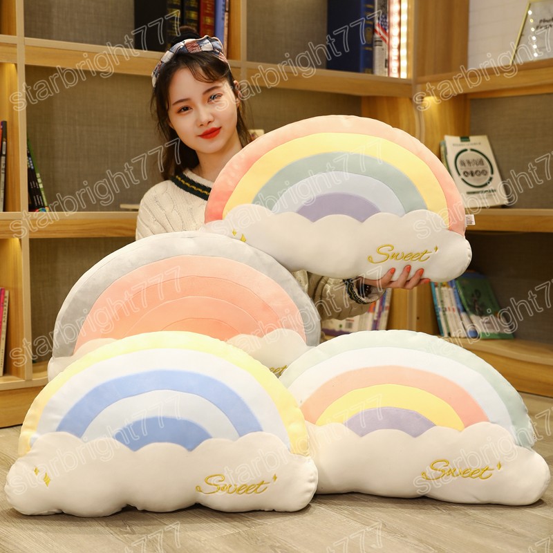 لطيف سلسلة من Sky Series Plush Toys Baby Sleeping Pillow Stower Soft Star Rainbow Clouds Heart Cushion Room Decoration Girl Girl