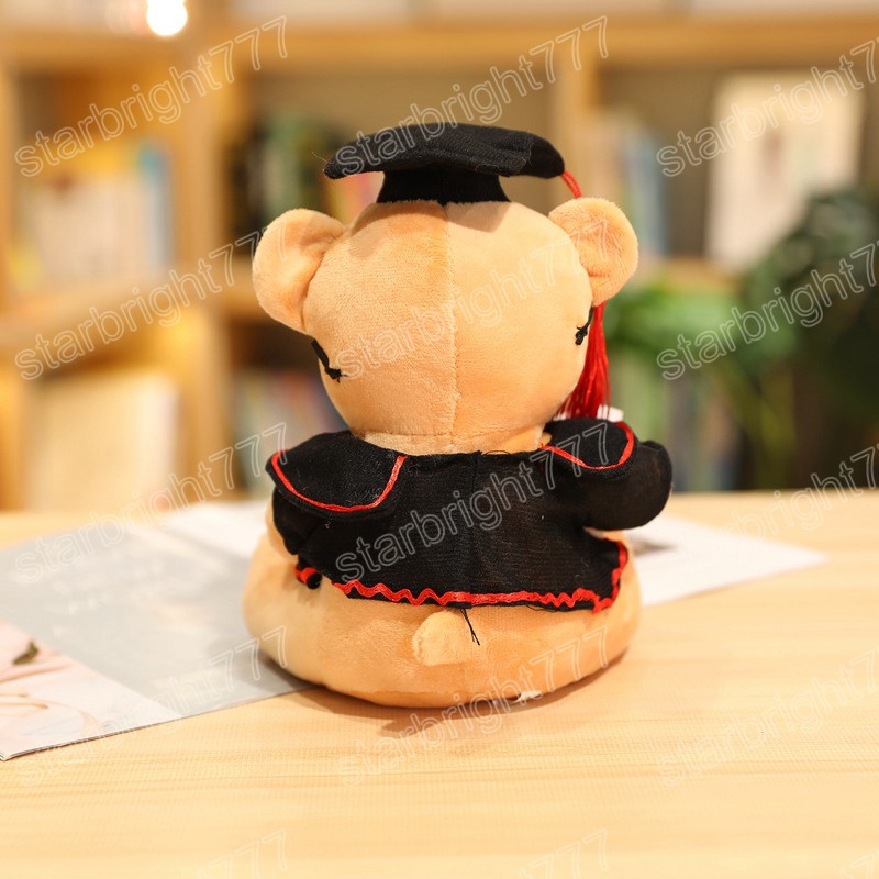 23cm lindo Dr. oso de peluche de juguete suave Kawaii oso de peluche Animal muñecas graduación cumpleaños regalos para niños niñas