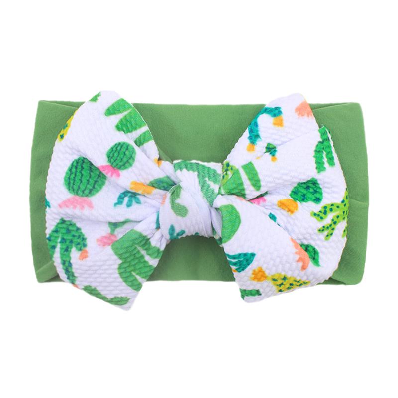 Baby Cute Bow Headband Soft Elastic Nylon Hair Accessories Kids Gedrukte hoofdomslag Bandana Pasgeboren babyproducten