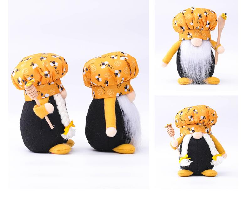 Party Favor Bee Dwarf Chef Gnome Mini Man Woman Scandinavian Honey Bee-Dwarf Doll Faceless Bee Home Farmhouse Kitchen Decor SN51