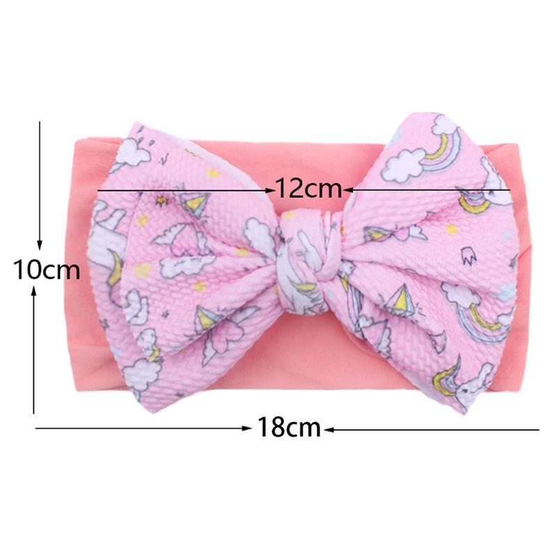 Baby Cute Bow Headband Soft Elastic Nylon Hair Accessories Kids Gedrukte hoofdomslag Bandana Pasgeboren babyproducten