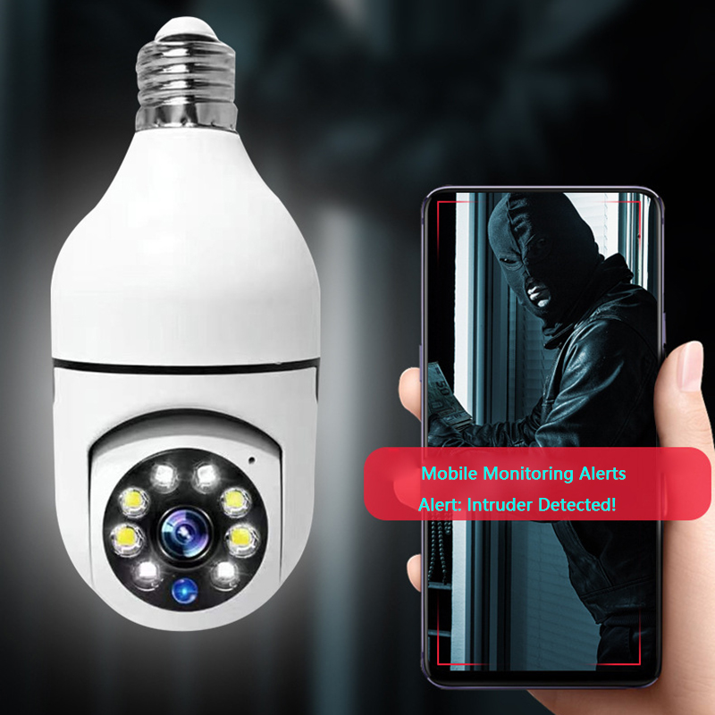 WiFi 360° Panoramic Bulb Camera Surveillance IP Camera Night Vision Two Way Audio Full HD 1080P Wireless Home Security Monitor