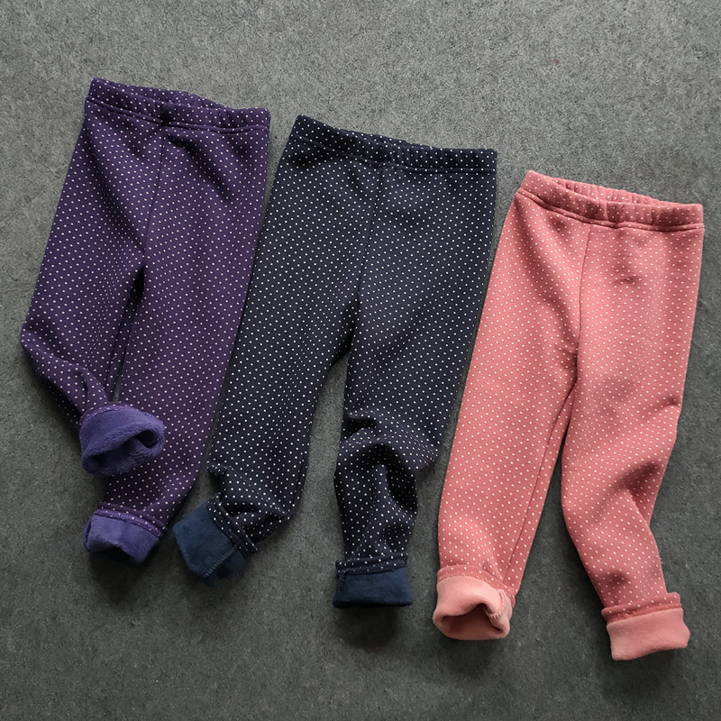 Hose Herbst Herbst Winter Kids Hosen kleiner Punkt plus Samtmädchen Leggings Kindermädchen Baumwolle Stretch Kinder Kleidung 221102