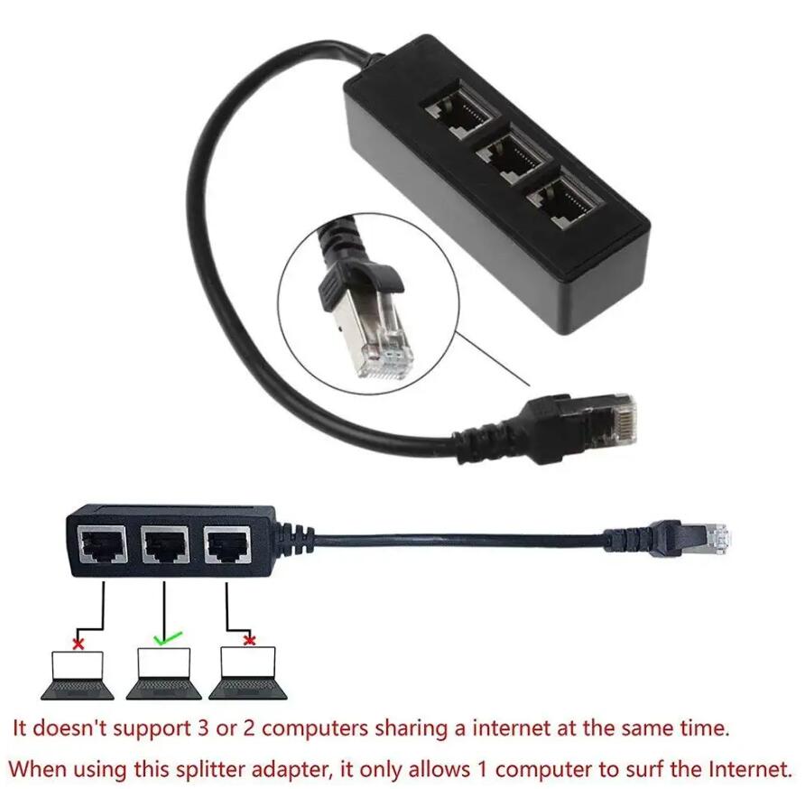 RJ45 이더넷 스플리터 케이블 1 CAT5 이더넷 소켓 커넥터 어댑터 용 남성 내지 3 암 LAN