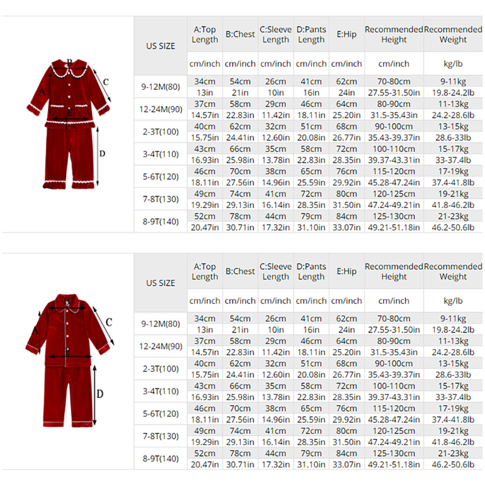 Roupas de roupas familiares vestes de Natal para crianças pijamas vestido de veludo dourado vermelho, menina menina menina natal fantasia criança pijamas de roupas de dormir 221101