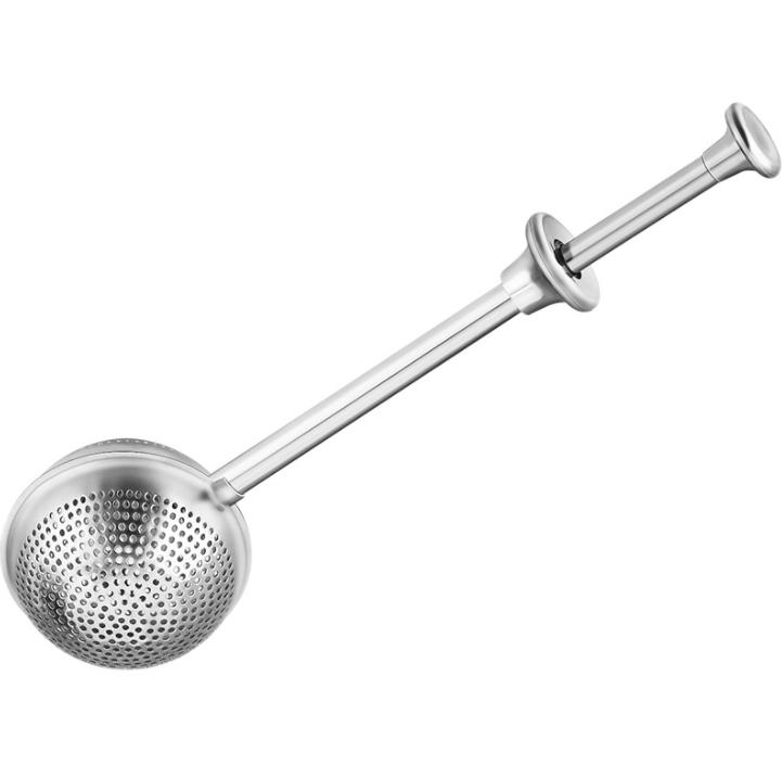 Stainless Steel Tea Strainer Telescopic Push Tea Infuser Ball Loose Leaf Herbal Filter Home Kitchen Bar Drinkware Tool SN46