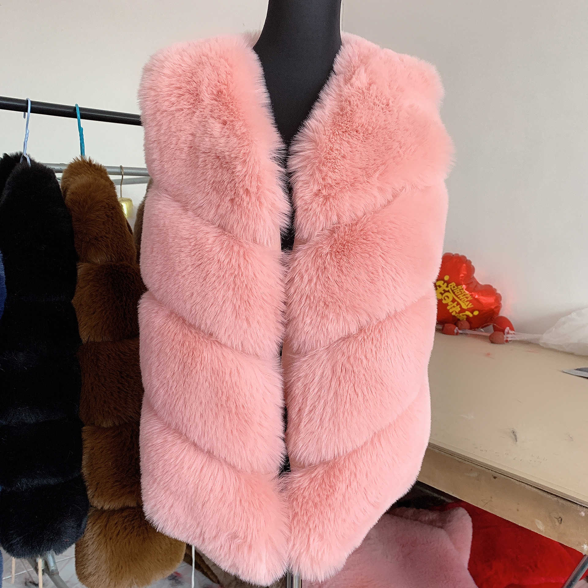 Chemisier froid pour femmes en fausse fourrure d'hiver pour femmes avec manteau en fausse fourrure gilet veste moelleuse épaisse synthétique pour les femmes gilet T221102