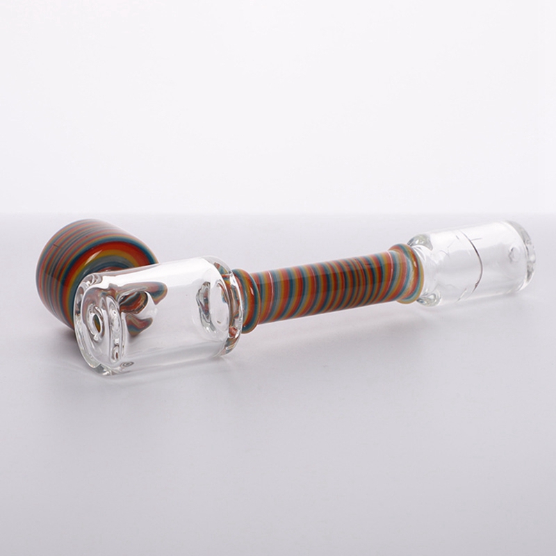Latest Colorful Long Pipes Pyrex Thick Glass Portable Design Spoon Filter Dry Herb Tobacco Bong Handpipe Handmade Oil Rigs Smoking Cigarette Holder DHL
