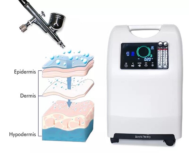 Dome ile Profesyonel LED Güzellik Cilt Gençleştirme Oksijen Jet Taşınabilir Hiperbarik Oksijen Tedavisi Saç Oksijen Yüz Makinesi