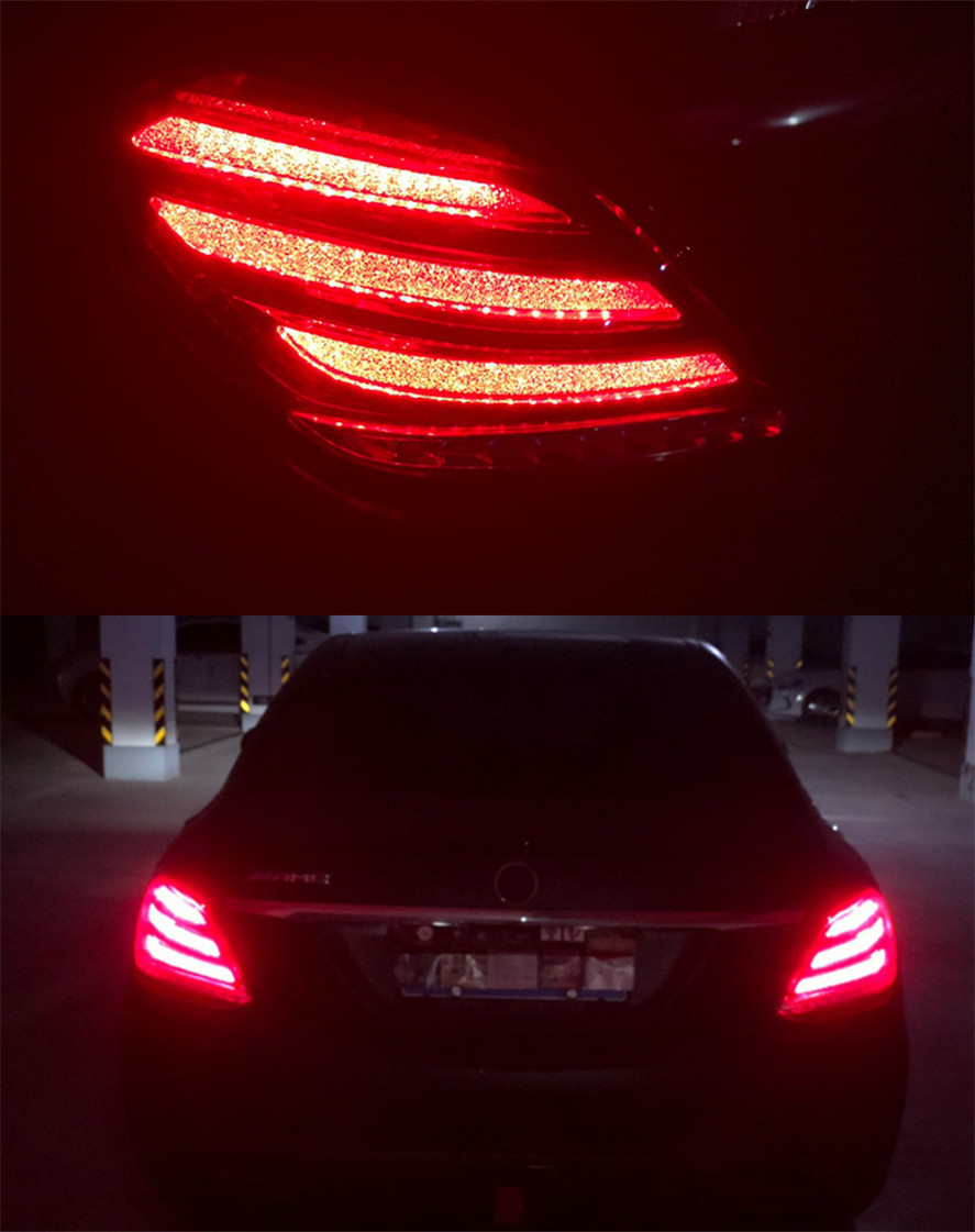 Auto-staartlichten voor Benz C Klasse W205 C180 C200 C260 C63 2015-2021 Upgrade LED Dynamic Turn Signal Rem achterlichten