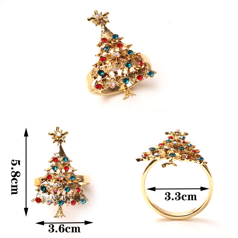 Christmas Napkin Rings Holders for Christmas Dinners Parties Wedding Adornment Table Decoration Accessories