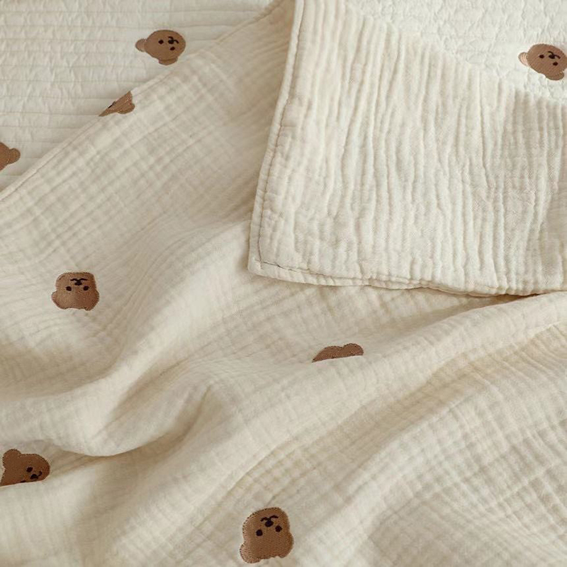 Filtar Swaddling Milancel Ins Born Baby Korean Bear Brodery Kids Sleeping Cotton Bedding Accessories 221102