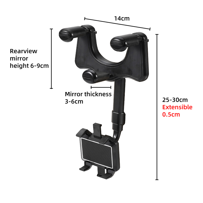 Universal Rearview Phone Holder Car Mount Holders 360 Degree Rotating Adjustable GPS Bracket For All Mobile Phone