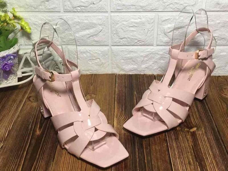 Realfine888 Sandals 5A Y8179220 9cm/6.5cm High Heels Sandal Calfskin Leather Shoes For Women Size 35-42