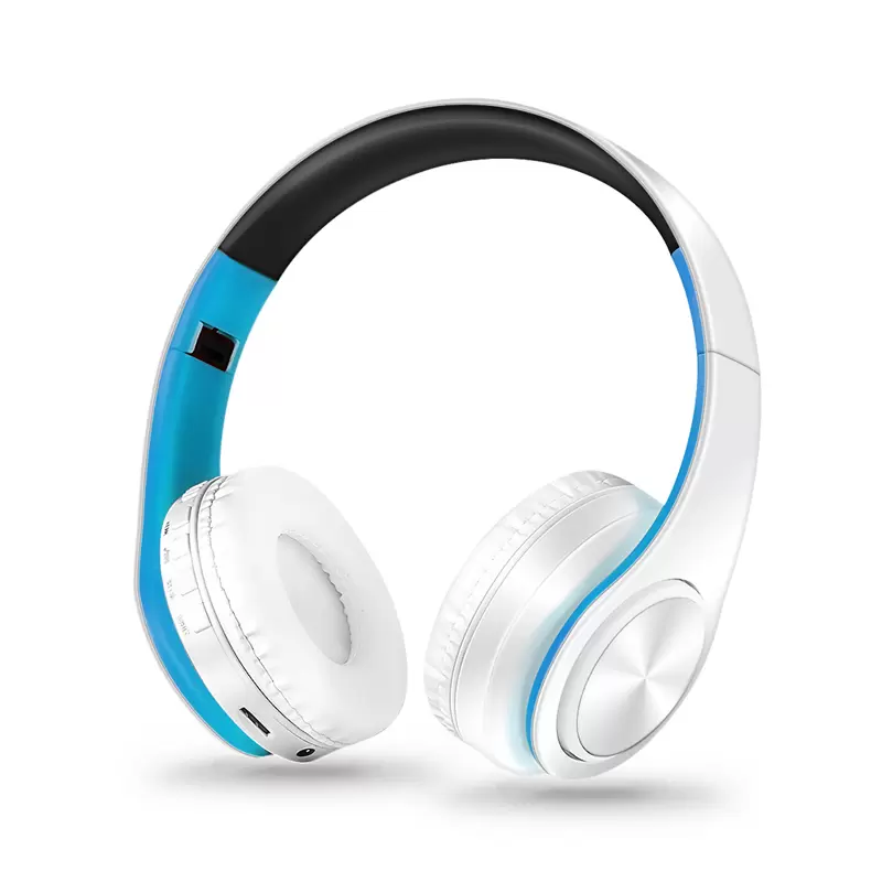 Fones de ouvido sem fio Bluetooth fones de ouvido dobráveis ​​fones de ouvido BT5.0 TF Earbuds de construção Mic 3,5 mm Animação mostrando o suporte em 10 cores