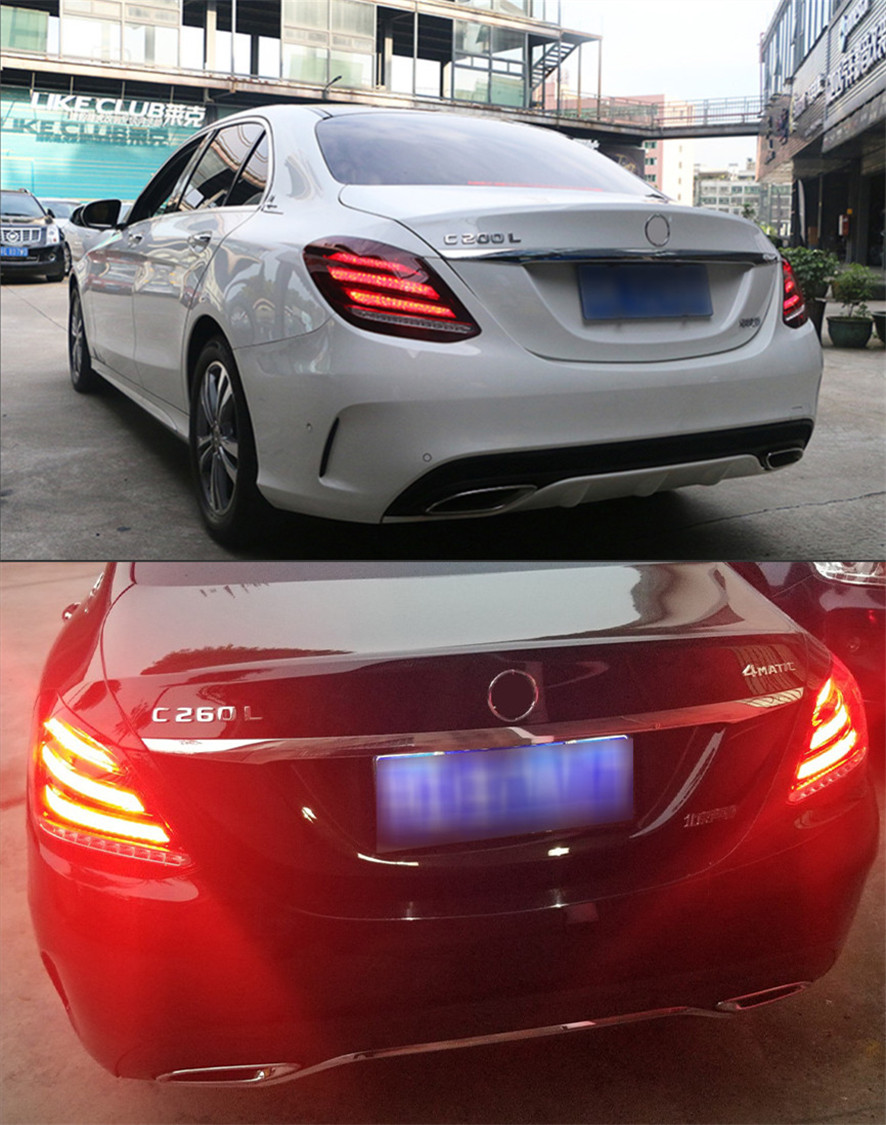 Auto-staartlichten voor Benz C Klasse W205 C180 C200 C260 C63 2015-2021 Upgrade LED Dynamic Turn Signal Rem achterlichten