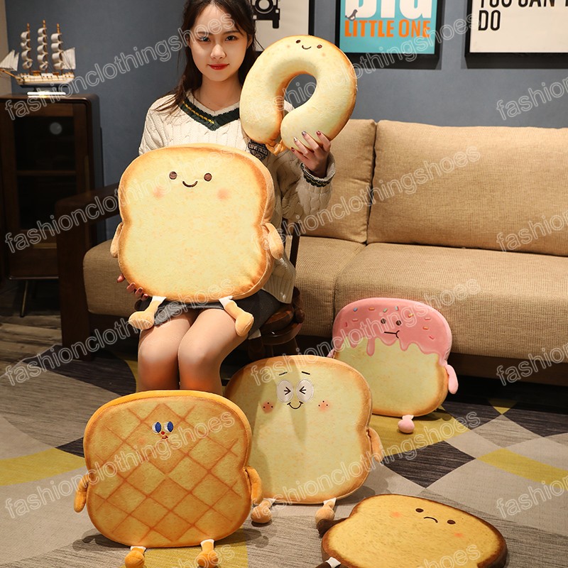 Oreiller en peluche de Simulation de pain Kawaii, poupées mignonnes, coussin de pain en peluche doux pour enfants, cadeaux d'anniversaire pour filles