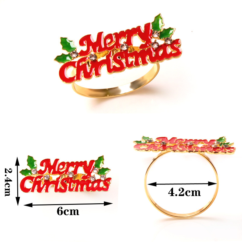 Christmas Napkin Rings Holders for Christmas Dinners Parties Wedding Adornment Table Decoration Accessories