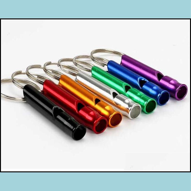 metal whistle keychains portable self defense keyrings rings holder fashion car key chains accessories outdoor camping survival mini