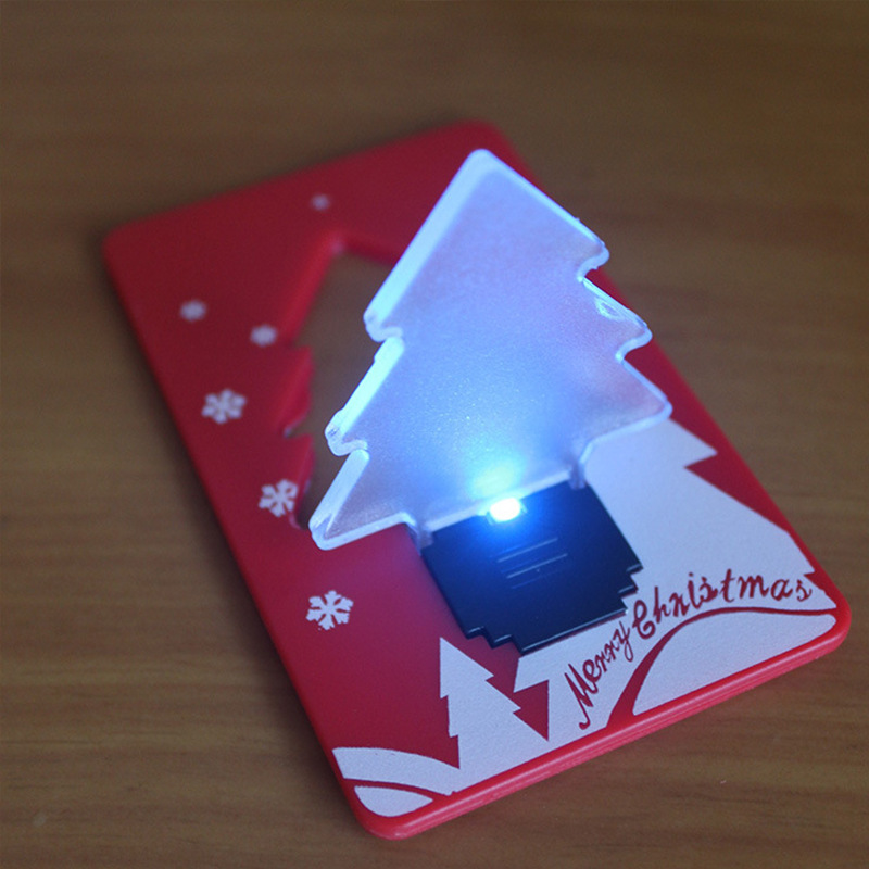 Portable Unique Design Folding Pocket Card LED Christmas Tree Night Light Lamp Bulb Novelty XMAS Gifts decor LED lights DH98