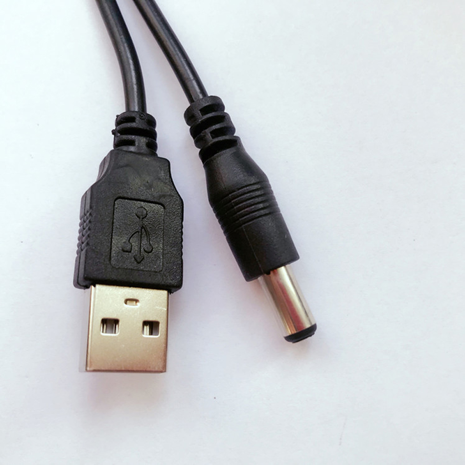 USB-auf-DC-5,5-mm-Stromkabel, 5-V-Ladegerät, Stromkabel, 5,5/2,1-mm-Fass-Schnellanschluss für MP3/MP4