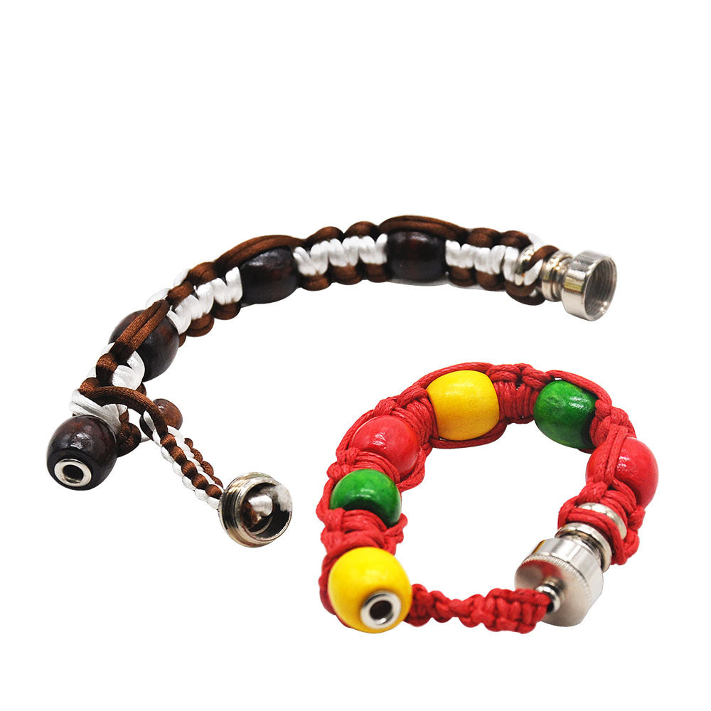 smoke shop Metal bracelet with beaded pipe hand woven tobacco craft smoking accessories bongs