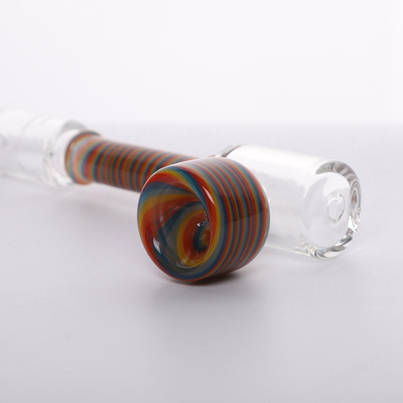 Latest Colorful Long Pipes Pyrex Thick Glass Portable Design Spoon Filter Dry Herb Tobacco Bong Handpipe Handmade Oil Rigs Smoking Cigarette Holder DHL