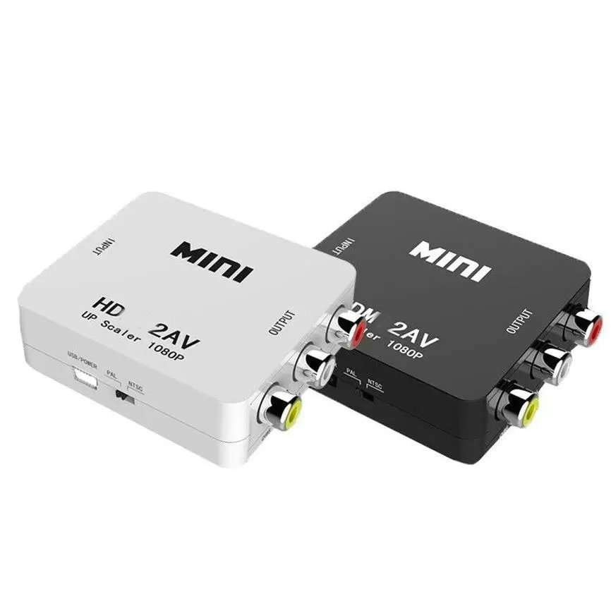 HD till AV Adapter HDTV Video Composite Connectors Box RCA AV/CVSB L/R 1080P Support NTSC PAL HD2AV AV2HD AV2VGA VGA2HD