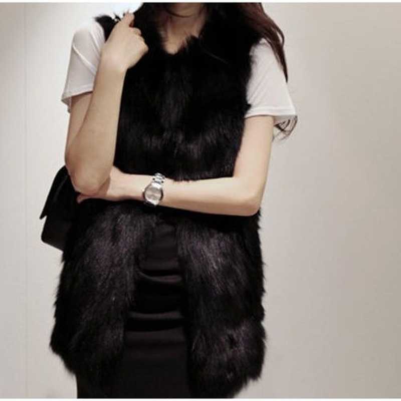 Women's Fur Faux Luxury Thick Warm Vest Oversize Big Size Women New Winter V Neck Sexy Coat 6XL T221102