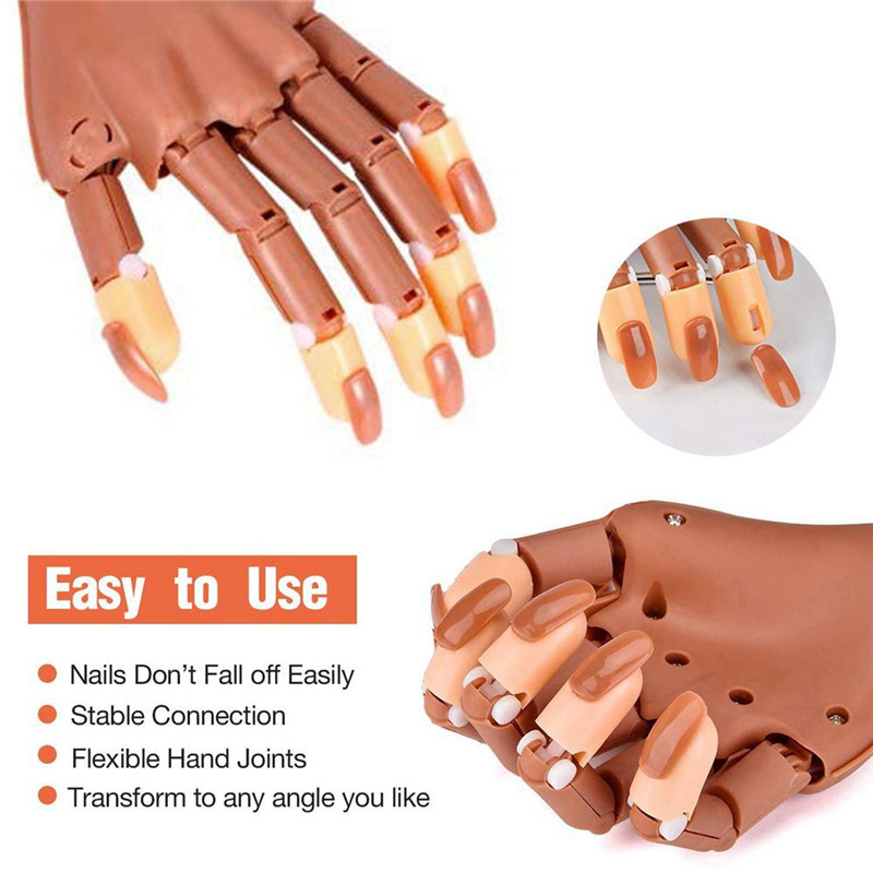 Pratica delle unghie Impostare la mano regolabile Allenamento gli strumenti di manicure Mano flessibili Movibile false mani false