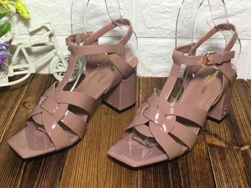 Realfine888 Sandals 5A Y8179220 9cm/6.5cm High Heels Sandal Calfskin Leather Shoes For Women Size 35-42