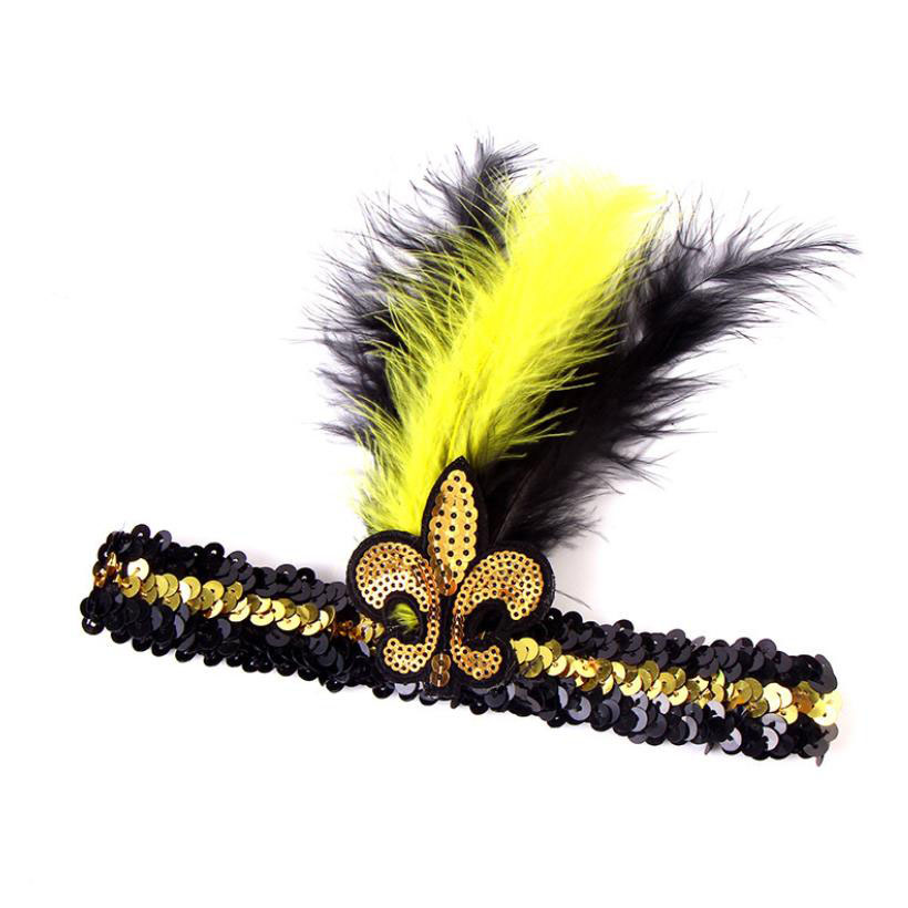 Décoration de fête 2023 Carnaval Nouveau Paillettes Bande De Cheveux Plume Chapeaux Bande De Cheveux Cross border Yeren Chapeaux Usine En Gros