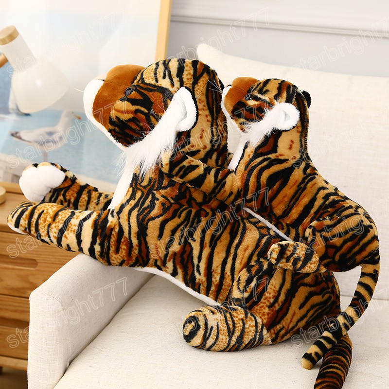 Jouets en peluche tigre réaliste 30/40/50cm, poupées de Simulation mignonnes, peluche douce, comme des animaux, jouets de décoration pour enfants, cadeau d'anniversaire