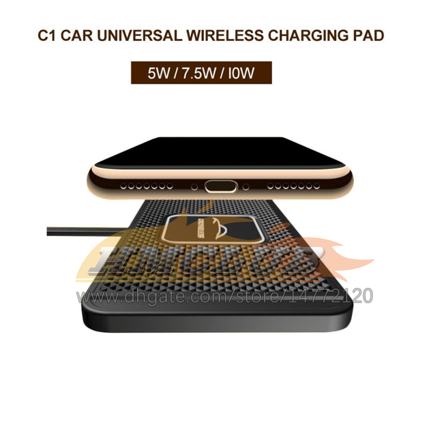 CC268 2 em 1 carro Qi Wireless Charger Pad Painel Dashboard Titular Anti-Skid Tape