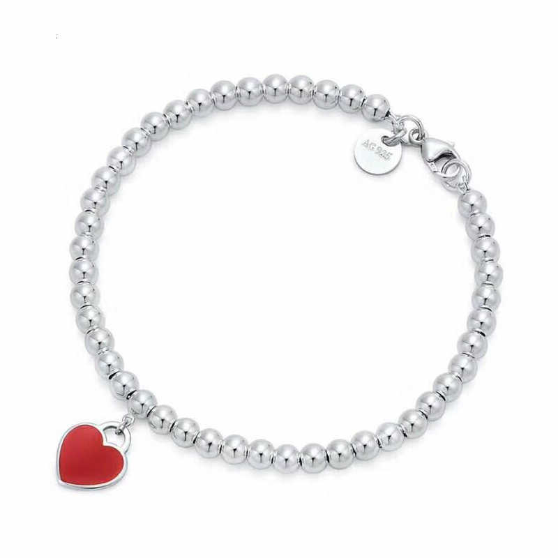 Charm Bracelets Bracelets à breloques perlés pour femmes 925 en argent Sterling de qualité supérieure rouge rose bleu vert coeur charmes concepteur de luxe 235Y