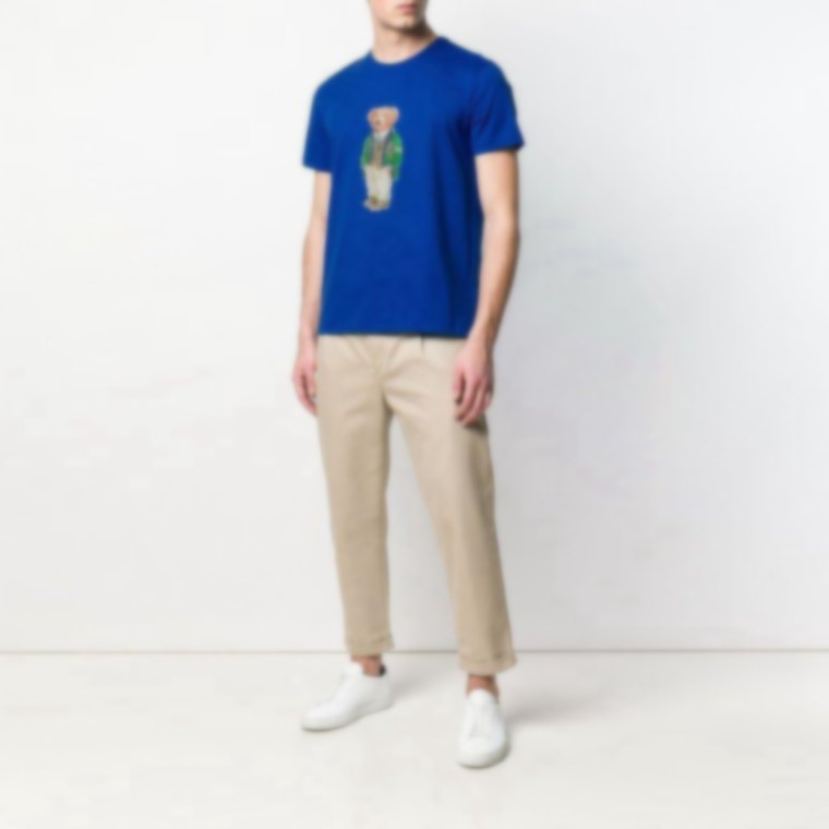 2023SS US Polos T-shirt Niedźwiedź Wysoka jakość 100% bawełniana okrągła szyja męska i damska designerka koszulka krótkiego rękawu rozmiar s-3xl