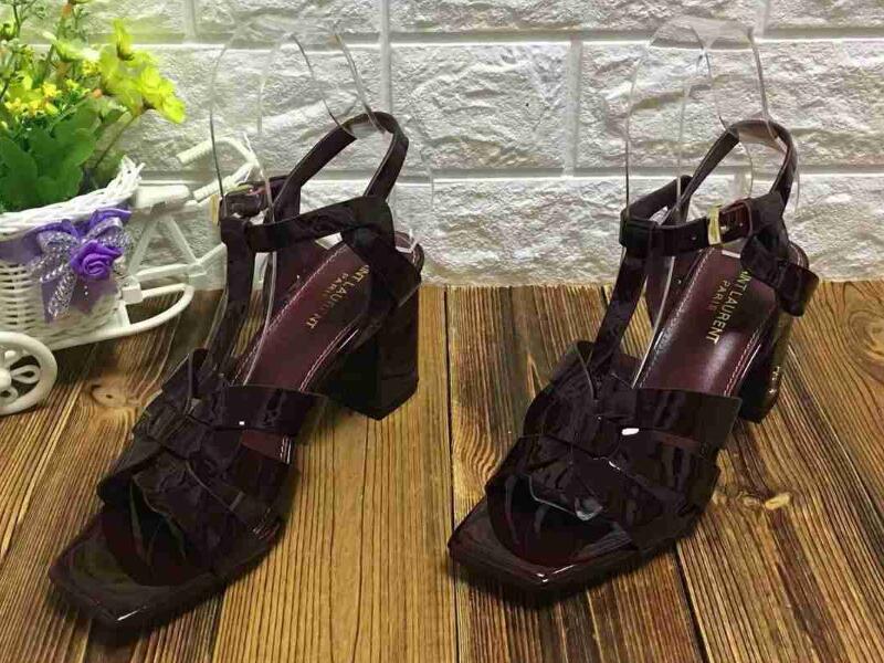 Realfine888 Sandals 5A Y8179220 9cm/6.5cm High Heels Sandal Calfskin Leather Shoes For Women Size 35-42