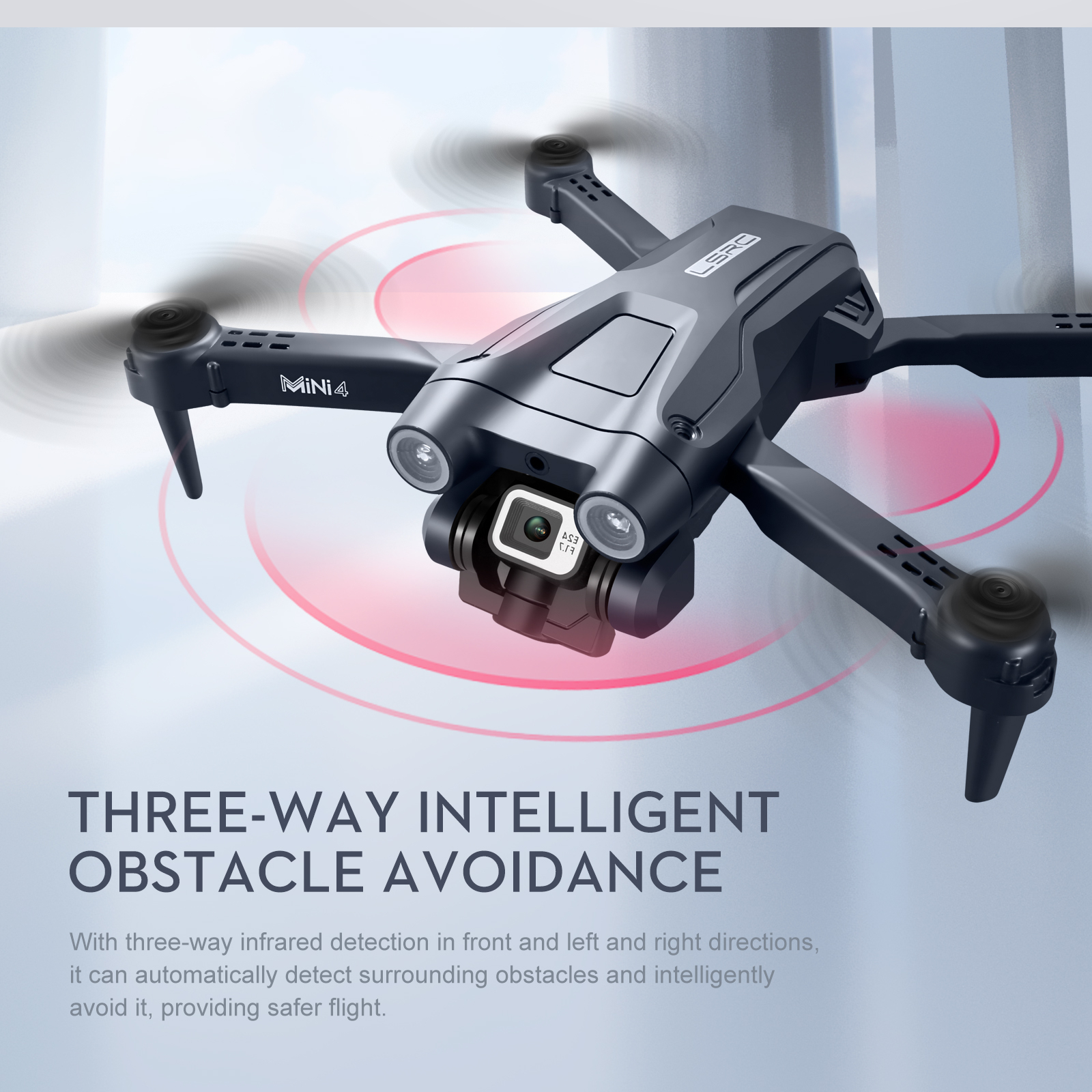 Newst Mini4 Drone Dual Câmera Fluxo Óptico ESC HD 4K Fotografia Aerial Evitar obstáculos dobrando quatro aeronaves RC Brinquedo de aeronave
